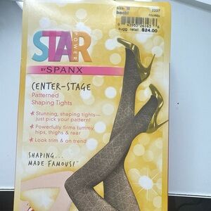 SPANX star power center-stage Chic Black Patterned Shaping Tights